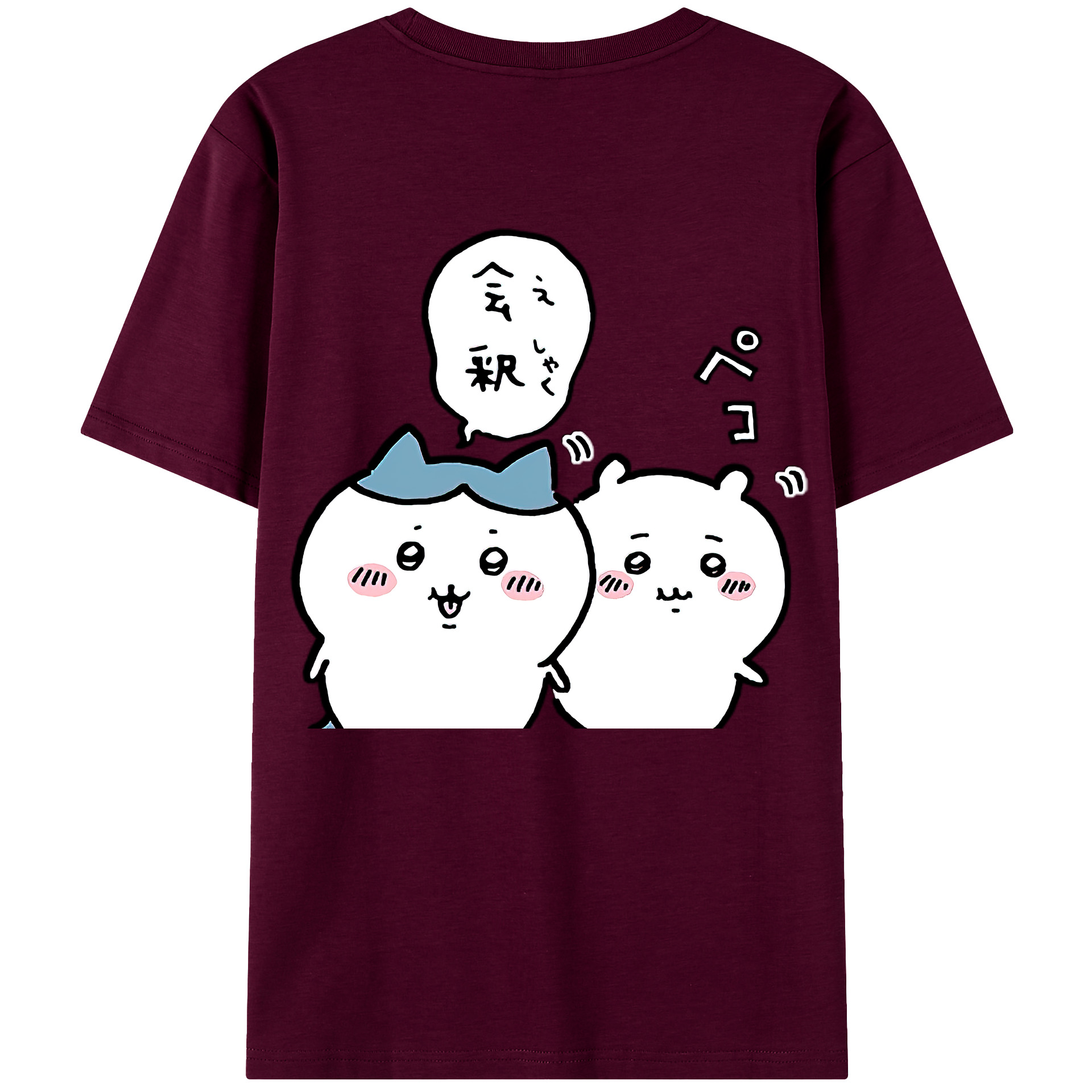 （画像用） ちいかわ ハチワレ Chii-kawa hachiware レディース半袖Tシャツ(バックプリント)